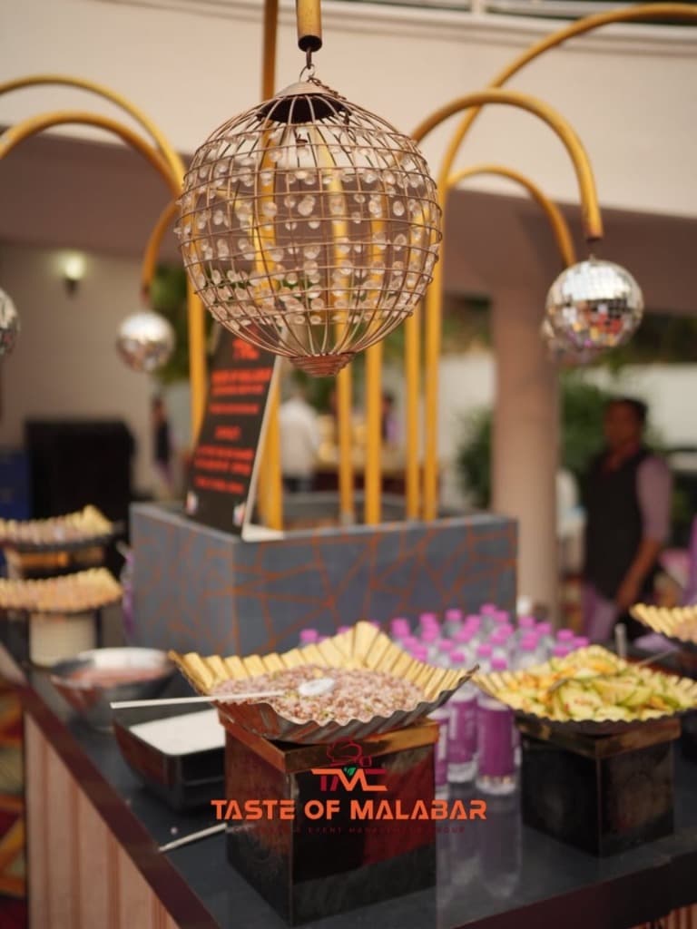 Elegant Crystal & Gold Buffet - Luxury Wedding Catering Kerala